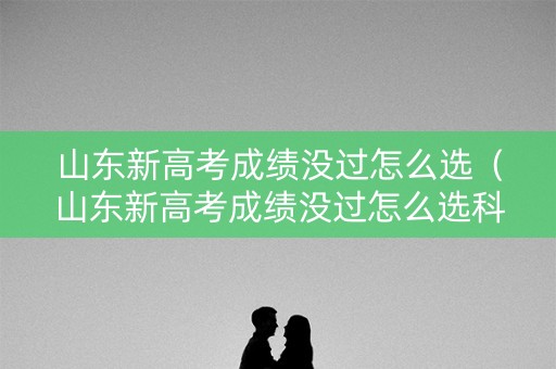 山东新高考成绩没过怎么选（山东新高考成绩没过怎么选科目）
