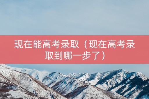 现在能高考录取（现在高考录取到哪一步了）