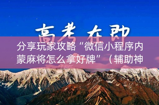 分享玩家攻略“微信小程序内蒙麻将怎么拿好牌”（辅助神器免费)