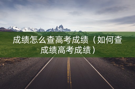 成绩怎么查高考成绩（如何查成绩高考成绩）