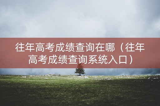 往年高考成绩查询在哪（往年高考成绩查询系统入口）