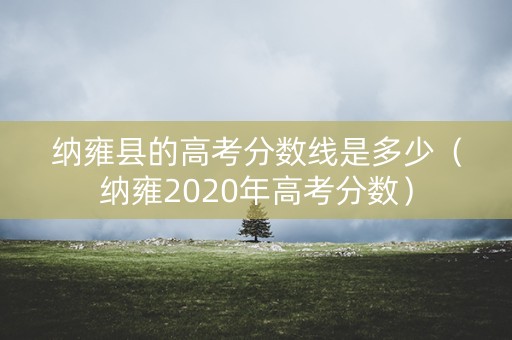 纳雍县的高考分数线是多少（纳雍2020年高考分数）