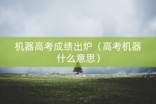 机器高考成绩出炉（高考机器什么意思）