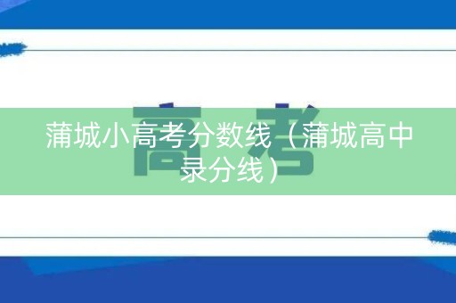 蒲城小高考分数线（蒲城高中录分线）