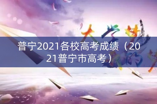 普宁2021各校高考成绩（2021普宁市高考）
