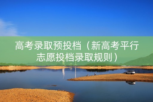 高考录取预投档（新高考平行志愿投档录取规则）