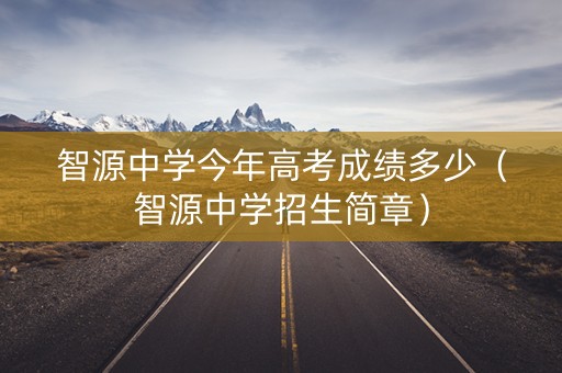 智源中学今年高考成绩多少（智源中学招生简章）