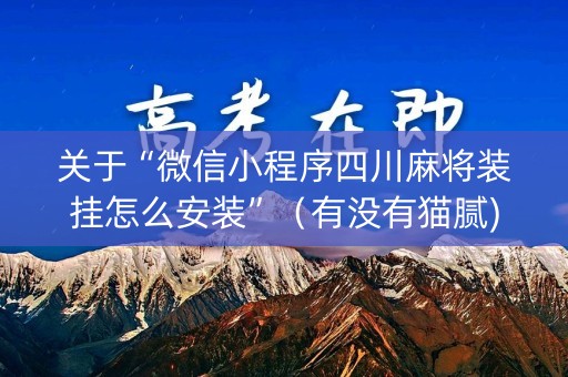 关于“微信小程序四川麻将装挂怎么安装”（有没有猫腻)