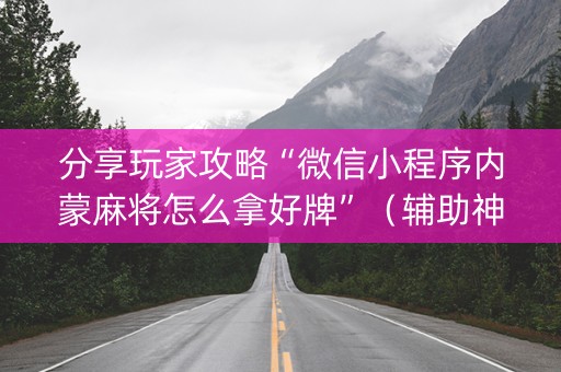 分享玩家攻略“微信小程序内蒙麻将怎么拿好牌”（辅助神器免费)