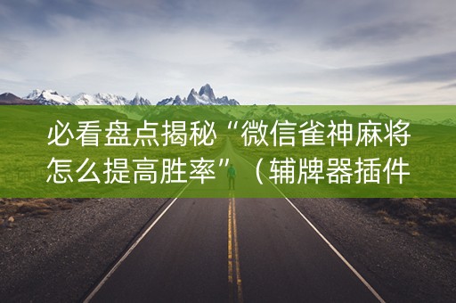 必看盘点揭秘“微信雀神麻将怎么提高胜率”（辅牌器插件购买)