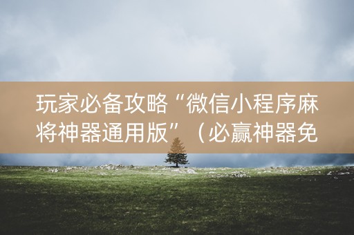 玩家必备攻略“微信小程序麻将神器通用版”（必赢神器免费安装)