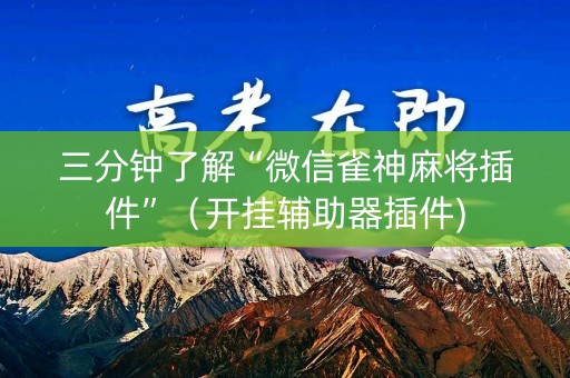 三分钟了解“微信雀神麻将插件”（开挂辅助器插件)