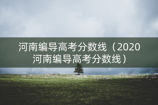 河南编导高考分数线（2020河南编导高考分数线）