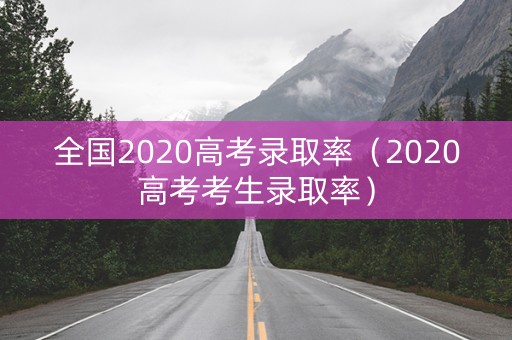 全国2020高考录取率（2020高考考生录取率）