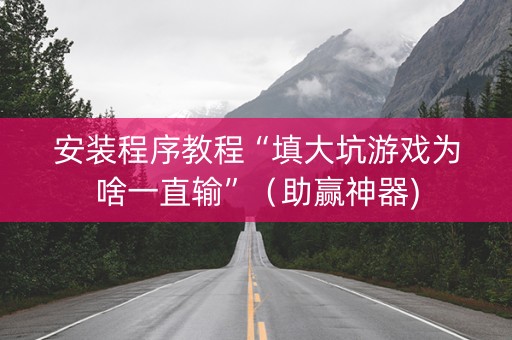 安装程序教程“填大坑游戏为啥一直输”（助赢神器)