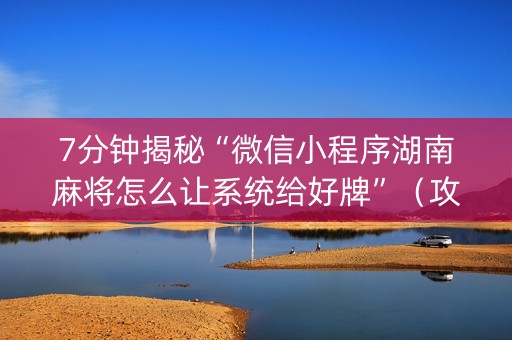 7分钟揭秘“微信小程序湖南麻将怎么让系统给好牌”（攻略插件)