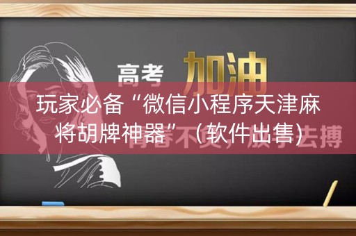 玩家必备“微信小程序天津麻将胡牌神器”（软件出售)