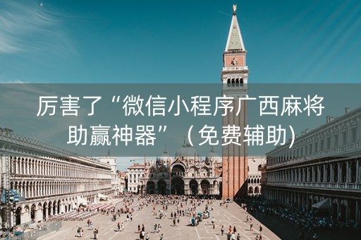 厉害了“微信小程序广西麻将助赢神器”（免费辅助)