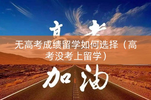 无高考成绩留学如何选择（高考没考上留学）