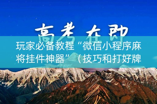 玩家必备教程“微信小程序麻将挂件神器”（技巧和打好牌方法)