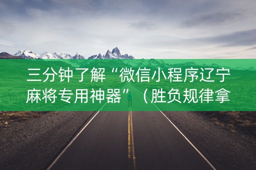 三分钟了解“微信小程序辽宁麻将专用神器”（胜负规律拿好牌)