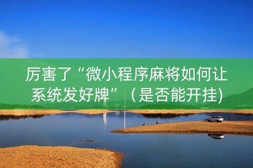 厉害了“微小程序麻将如何让系统发好牌”（是否能开挂)
