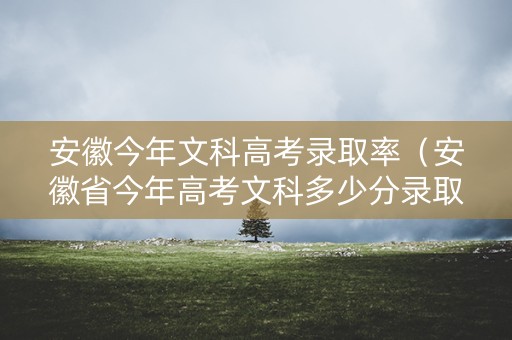 安徽今年文科高考录取率（安徽省今年高考文科多少分录取?）