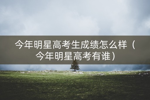 今年明星高考生成绩怎么样（今年明星高考有谁）