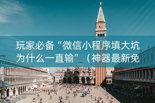 玩家必备“微信小程序填大坑为什么一直输”（神器最新免费)