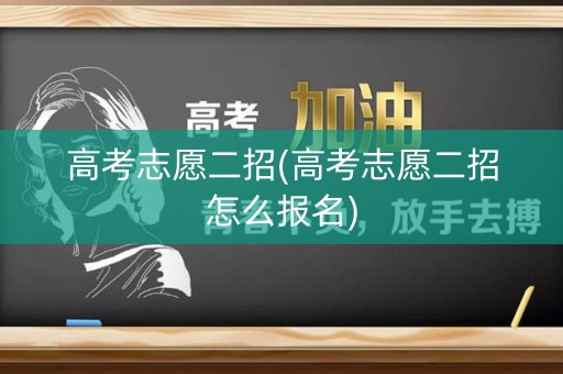 高考志愿二招(高考志愿二招怎么报名) 高考志愿二招(高考志愿二招怎么报名)