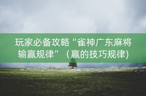 玩家必备攻略“雀神广东麻将输赢规律”（赢的技巧规律)