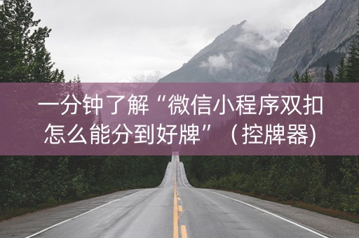 一分钟了解“微信小程序双扣怎么能分到好牌”（控牌器)
