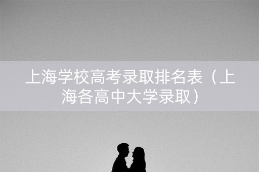 上海学校高考录取排名表（上海各高中大学录取）