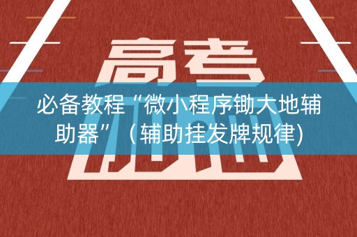 必备教程“微小程序锄大地辅助器”（辅助挂发牌规律)
