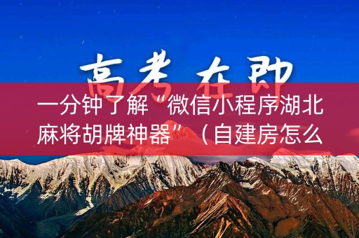 一分钟了解“微信小程序湖北麻将胡牌神器”（自建房怎么赢)