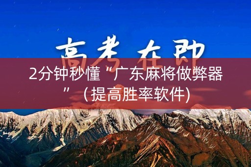 2分钟秒懂“广东麻将做弊器”（提高胜率软件)