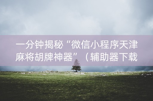 一分钟揭秘“微信小程序天津麻将胡牌神器”（辅助器下载)