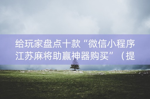给玩家盘点十款“微信小程序江苏麻将助赢神器购买”（提高胜率软件)
