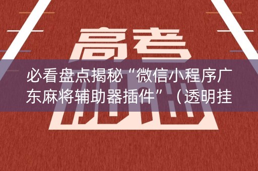 必看盘点揭秘“微信小程序广东麻将辅助器插件”（透明挂辅助器)
