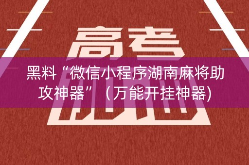 黑料“微信小程序湖南麻将助攻神器”（万能开挂神器)