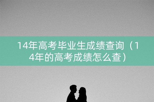 14年高考毕业生成绩查询（14年的高考成绩怎么查）
