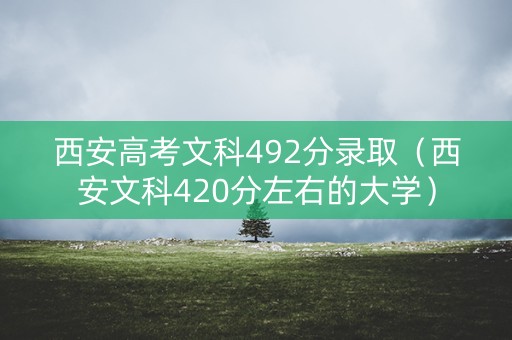 西安高考文科492分录取（西安文科420分左右的大学）