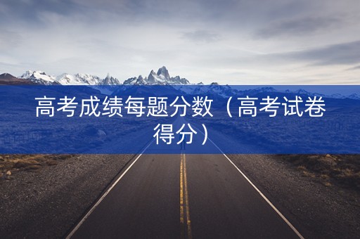 高考成绩每题分数（高考试卷得分）