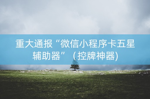 重大通报“微信小程序卡五星辅助器”（控牌神器)