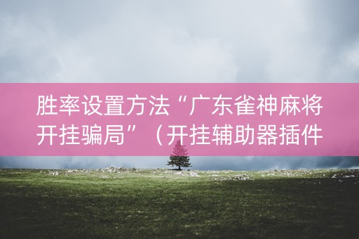 胜率设置方法“广东雀神麻将开挂骗局”（开挂辅助器插件)