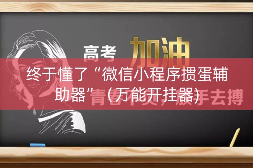 终于懂了“微信小程序掼蛋辅助器”（万能开挂器)
