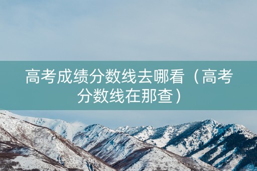 高考成绩分数线去哪看（高考分数线在那查）