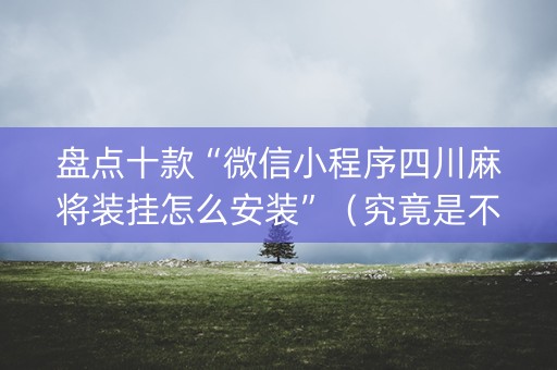 盘点十款“微信小程序四川麻将装挂怎么安装”（究竟是不是有挂)