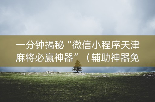 一分钟揭秘“微信小程序天津麻将必赢神器”（辅助神器免费)