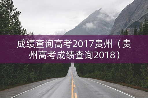 成绩查询高考2017贵州（贵州高考成绩查询2018）